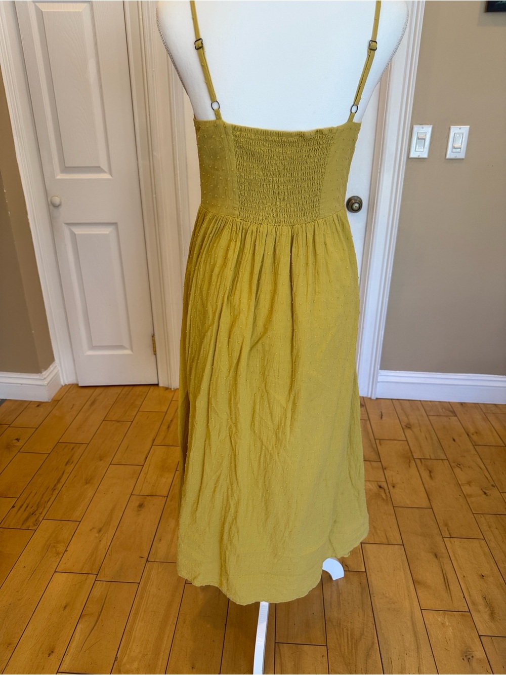 Modcloth Mustard Smocked Bodice midi dress. - Picture 4 of 7